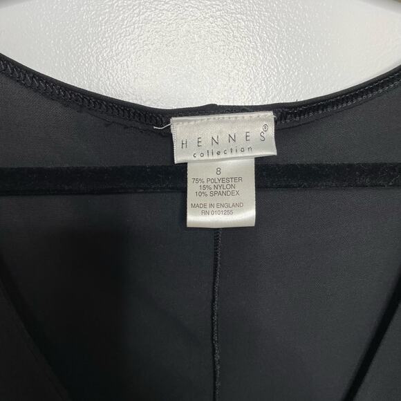 Y2K Hennes Collection Wrap Dress Midi Length Sleeveless Ruched Side Sexy Black 8 - Picture 7 of 10